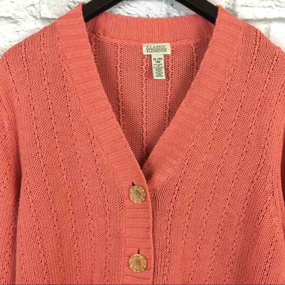 Classic Elements Chunky Knit Button Cardigan Sz XL - Picture 5 of 6